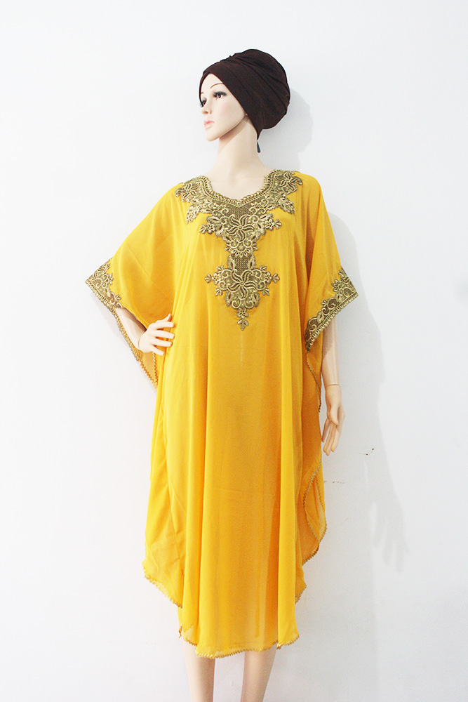 chiffon kaftan gown