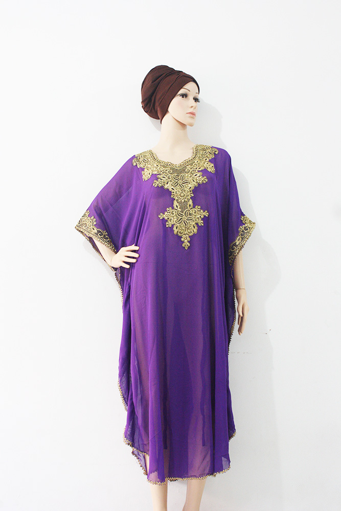 purple and gold kaftan